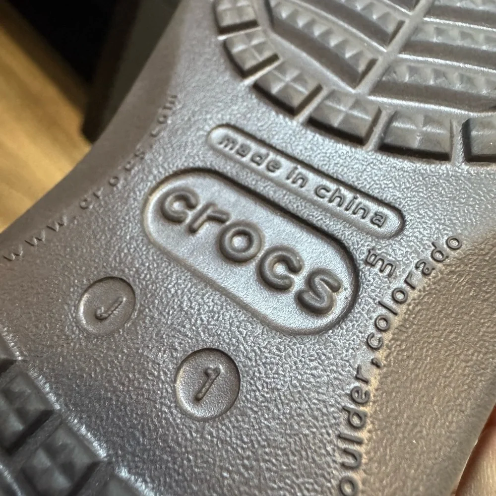 Crocs Kids Brown Slip-On Shoes J 1